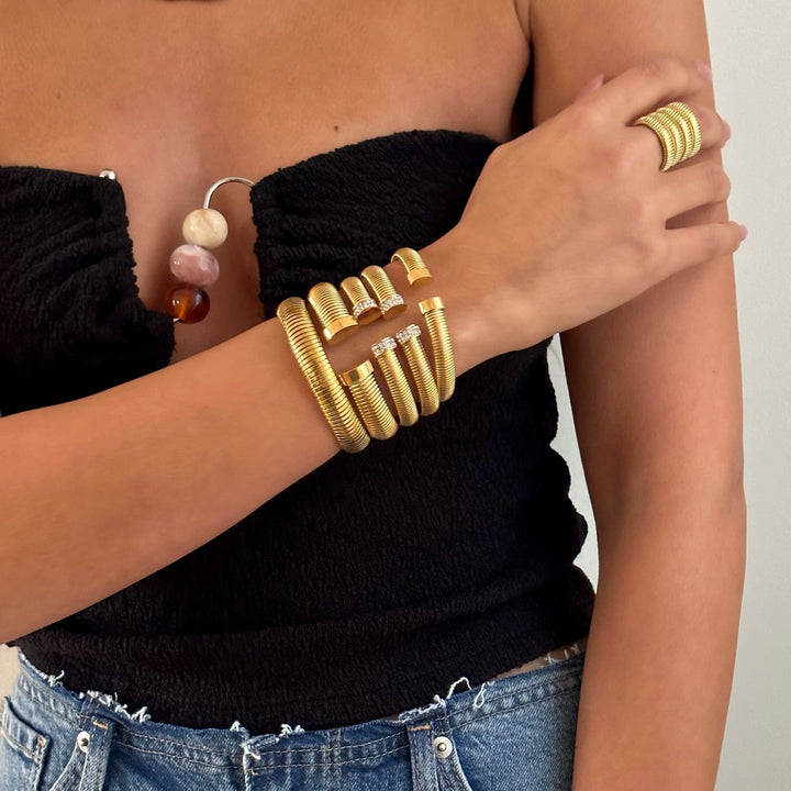 Wide Snake Open Claw Bangle