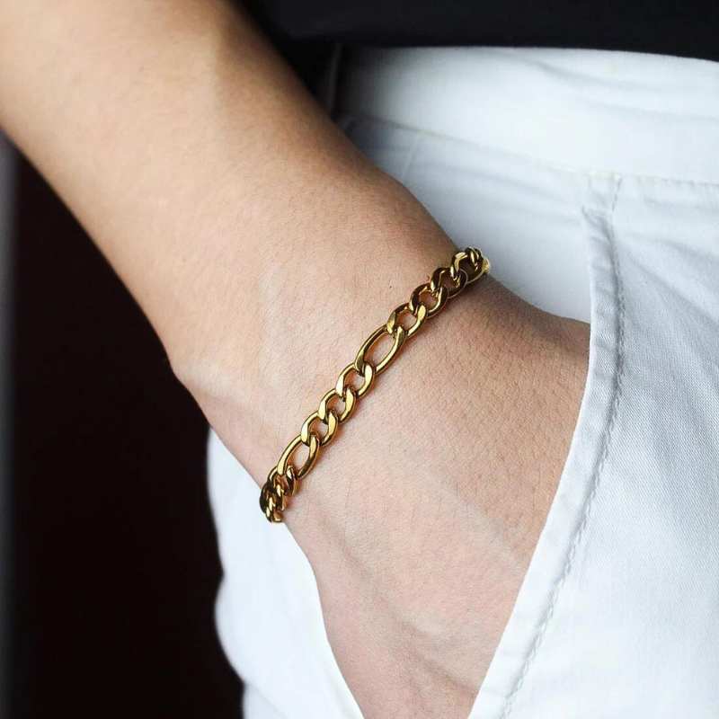 6mm Figaro Link Chain Bracelets - Wrenlee