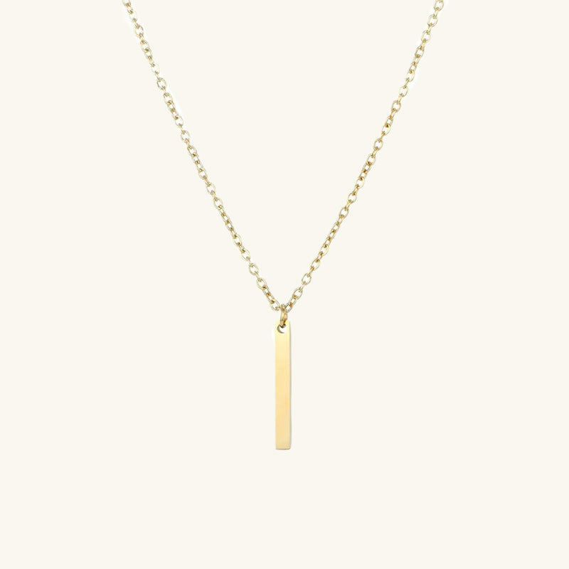 Gold Bar Pendant Fine Chain