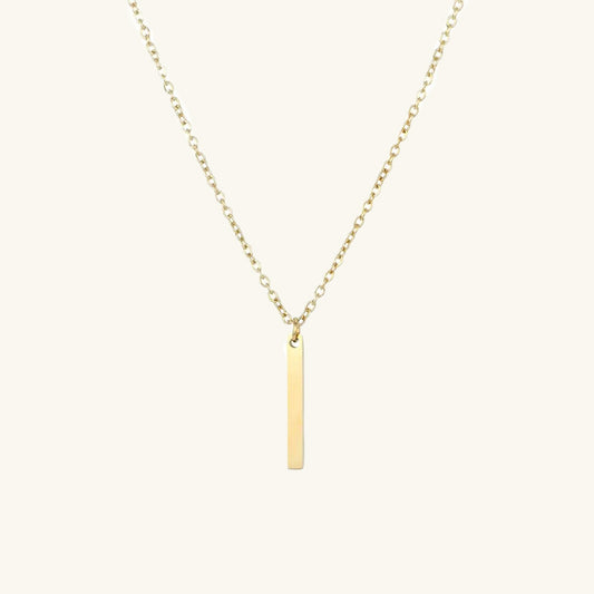 Gold Bar Pendant Fine Chain