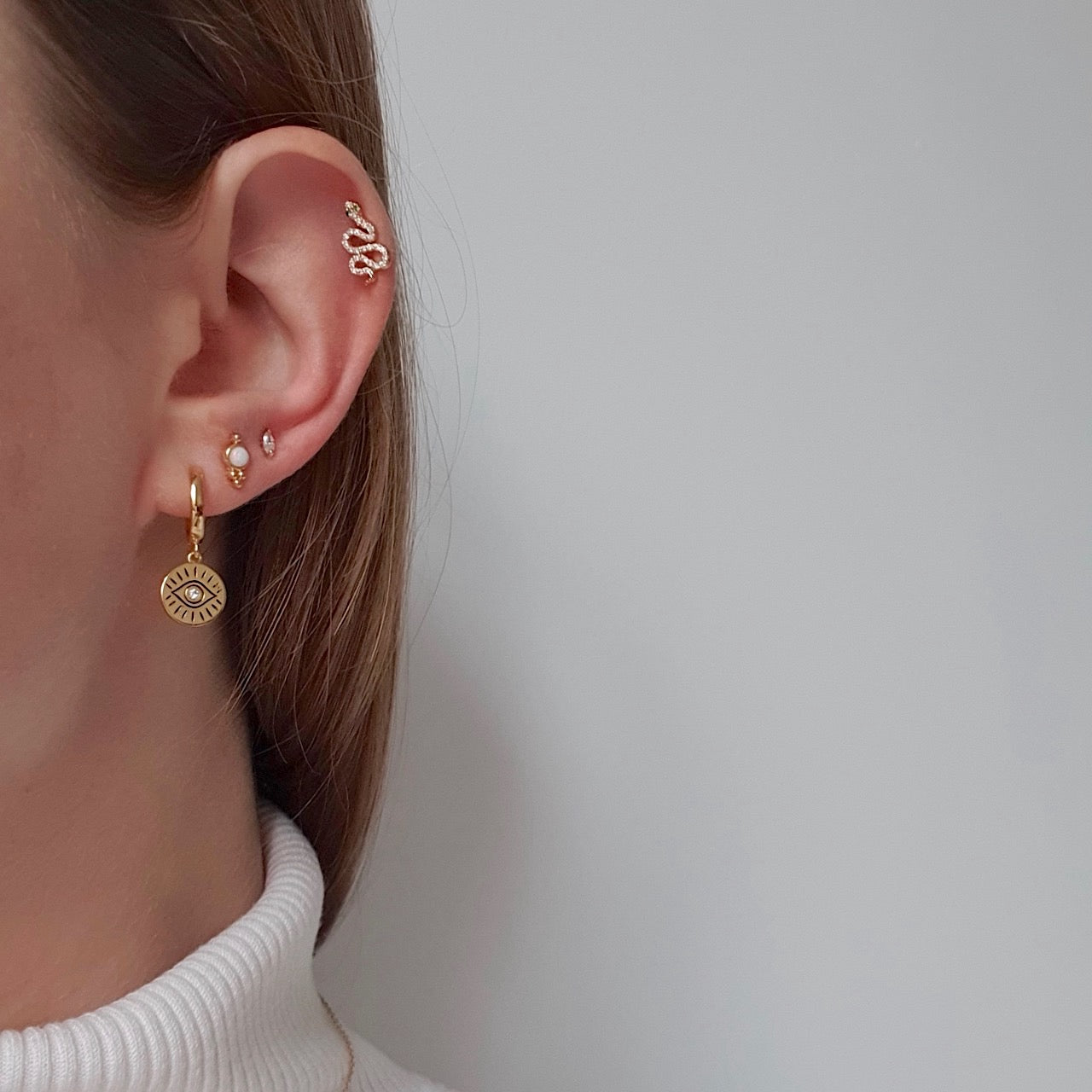 Sparkly Snake Stud Earrings