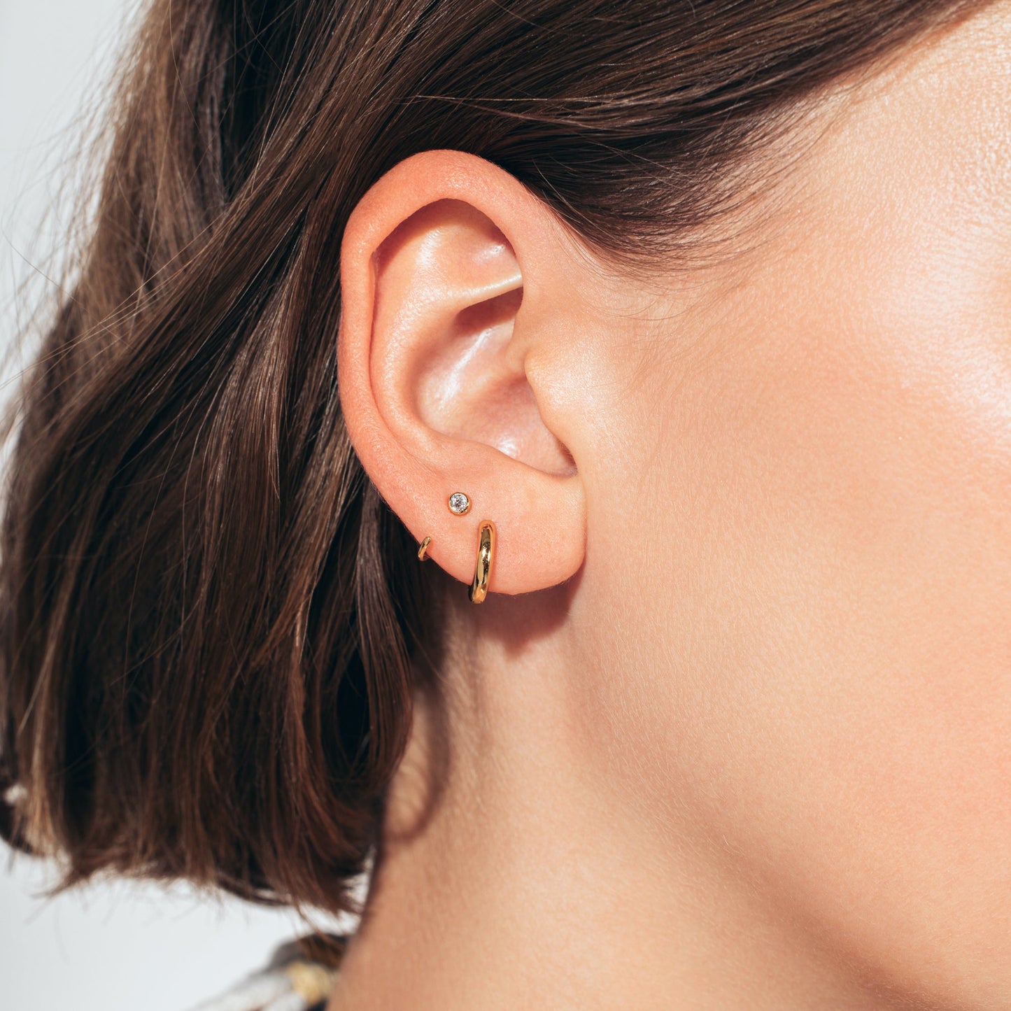 C type Huggie Earrings
