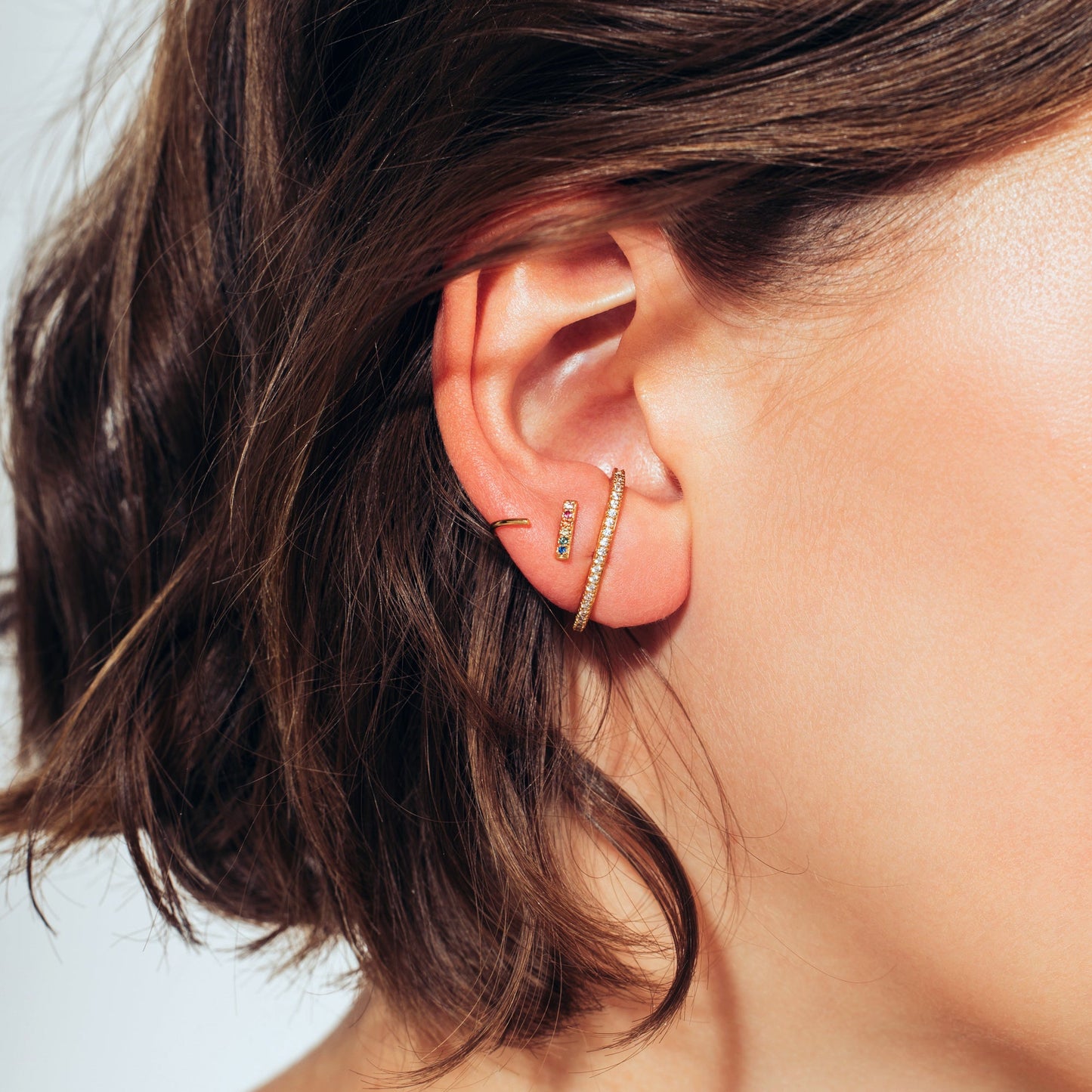 Big C Hoop Stud Earrings