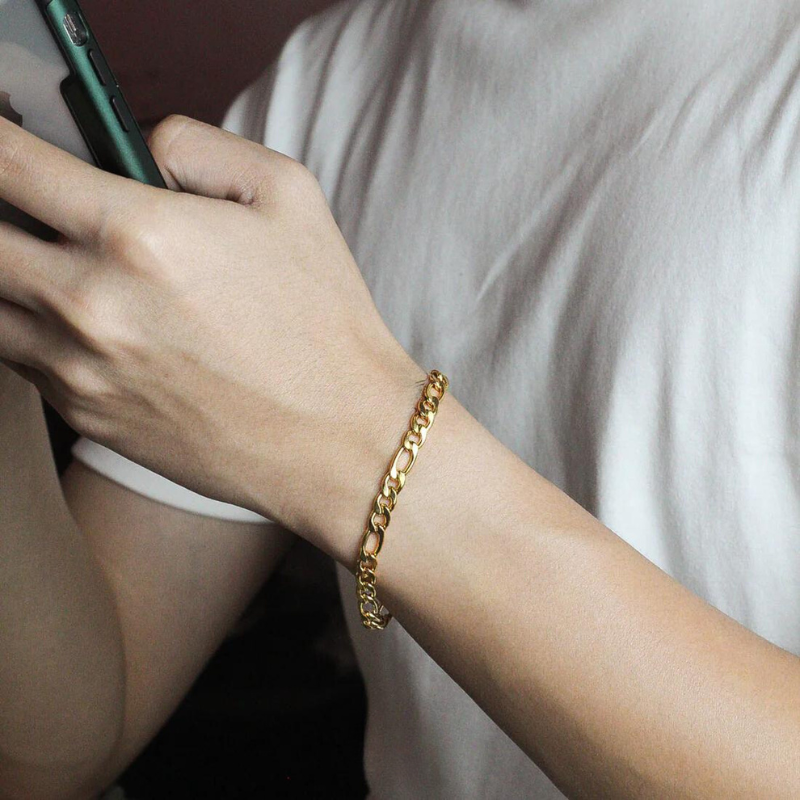 6mm Figaro Link Chain Bracelets - Wrenlee