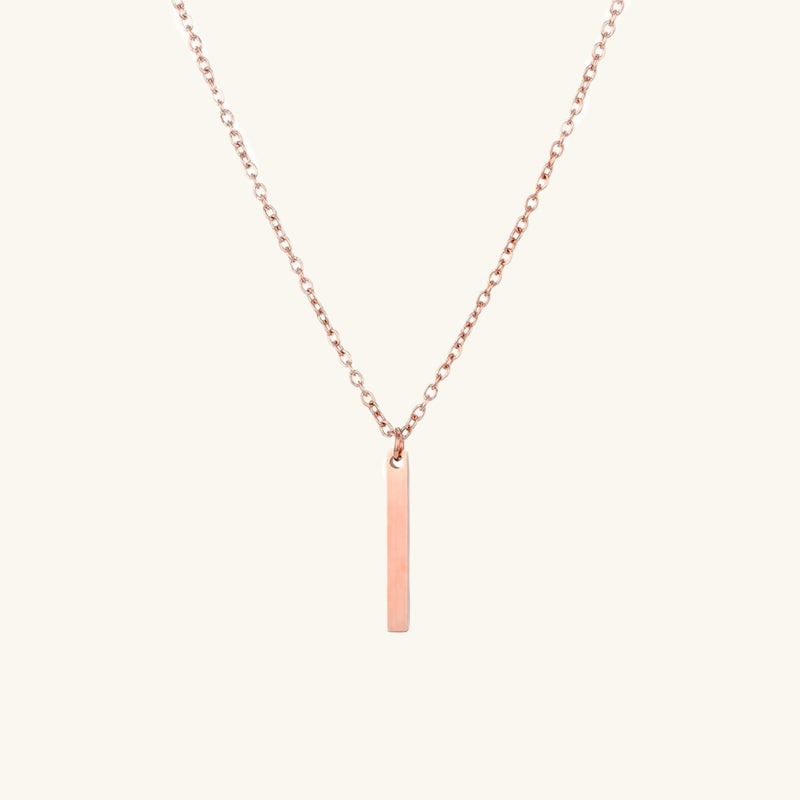 Gold Bar Pendant Fine Chain