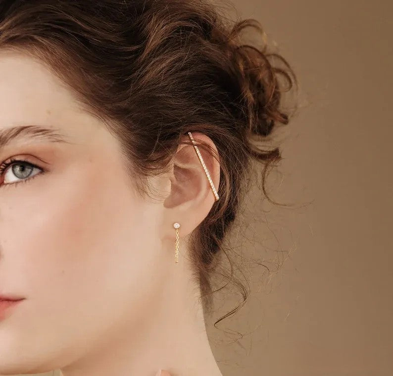 Birthstone Chain Stud Earrings - Wrenlee