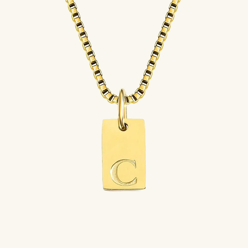 Engraved Box Chain Necklace
