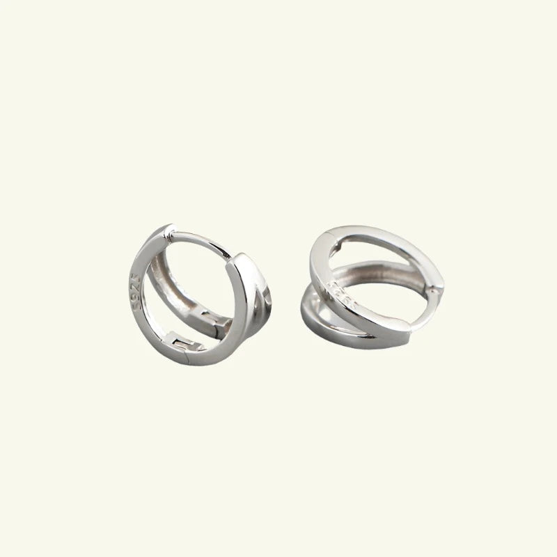 Double Round Huggie Earrings