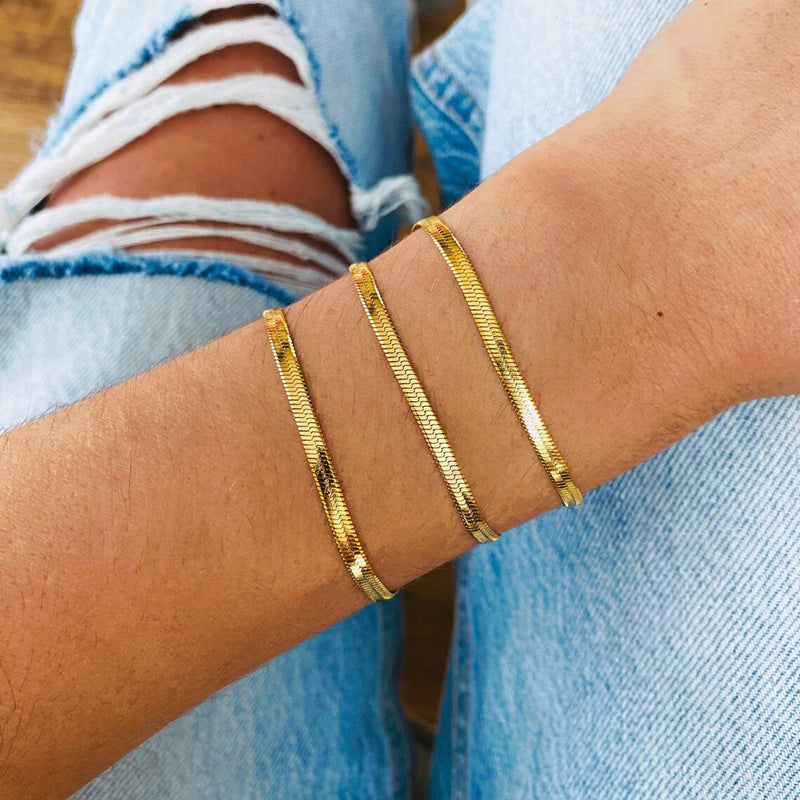 Herringbone Chain Bracelet - Wrenlee