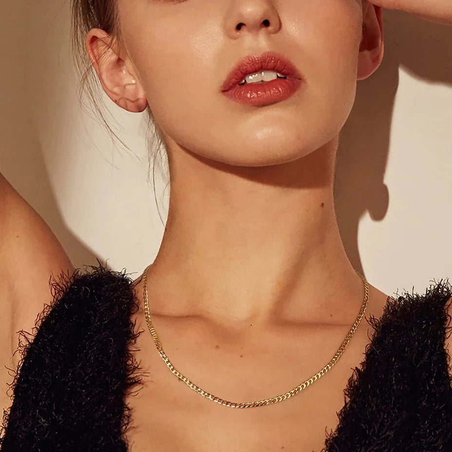 3mm Elegant Collar Cuban Necklace - Wrenlee
