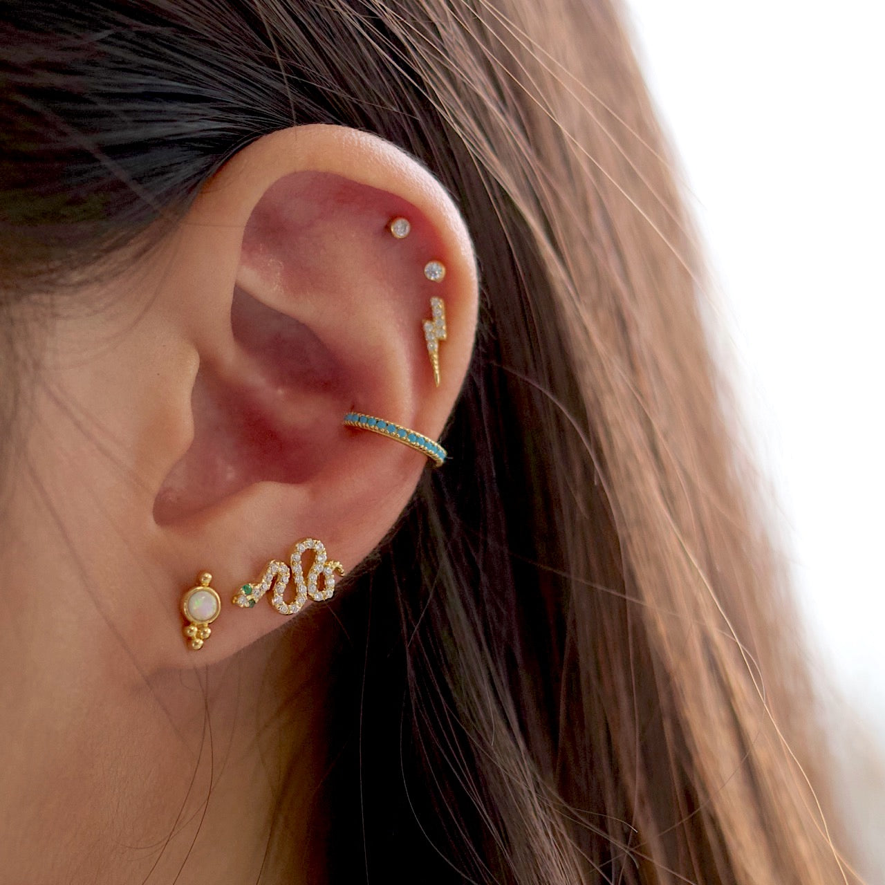 Sparkly Snake Stud Earrings
