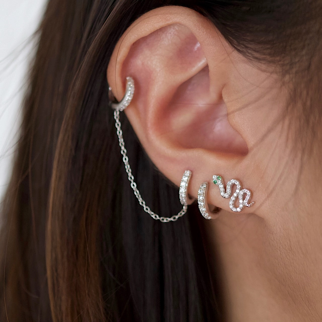 Sparkly Snake Stud Earrings