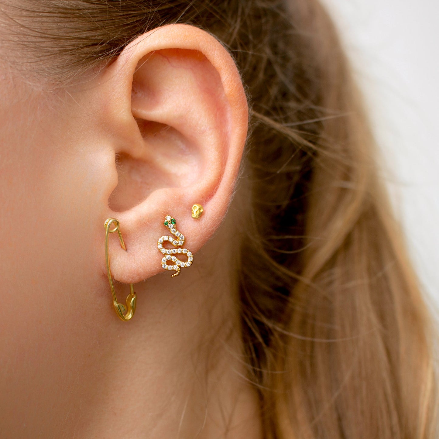 Sparkly Snake Stud Earrings