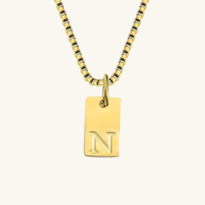 Engraved Box Chain Necklace