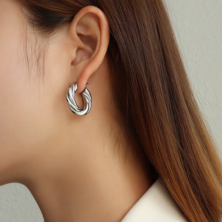 Katerina Twisted Hoop Earrings