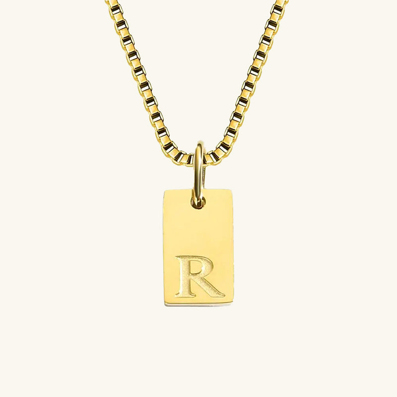 Engraved Box Chain Necklace