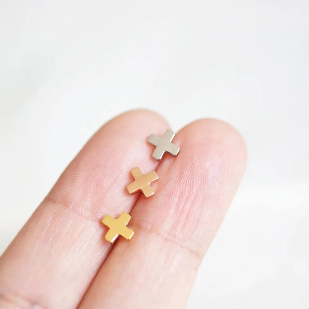Small Cross Stud Earrings
