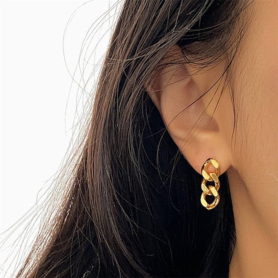 Cuban Chain Earrings - Wrenlee