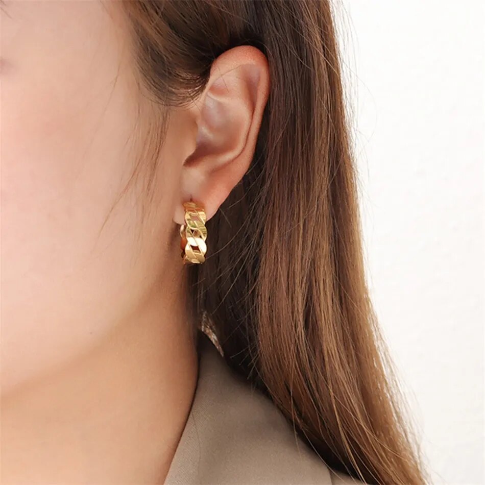 Round Hoop Earrings