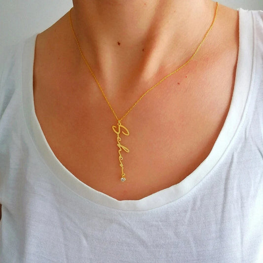 Amalthea Birthstone Name Necklace