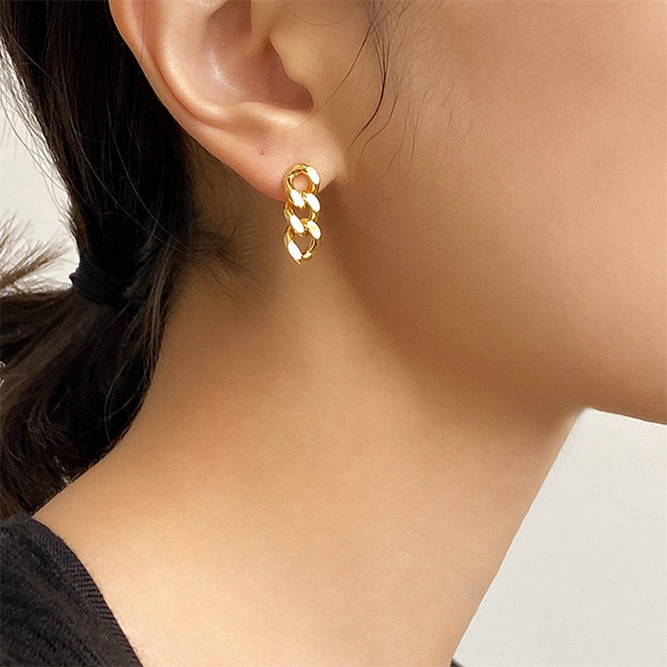Cuban Chain Earrings - Wrenlee