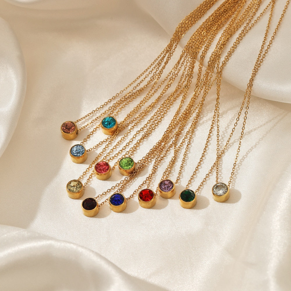 Birthstone Charm Necklace - Wrenlee