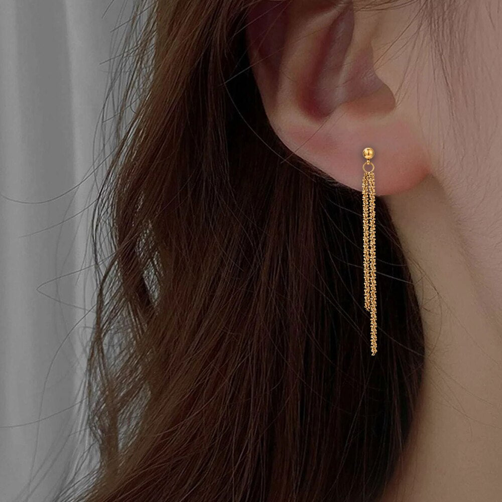 Samantha Long Tassle Earrings - Wrenlee