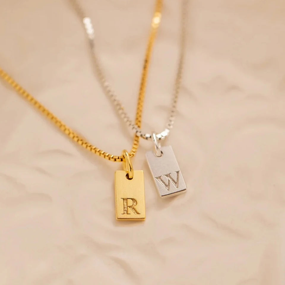 Engraved Box Chain Necklace