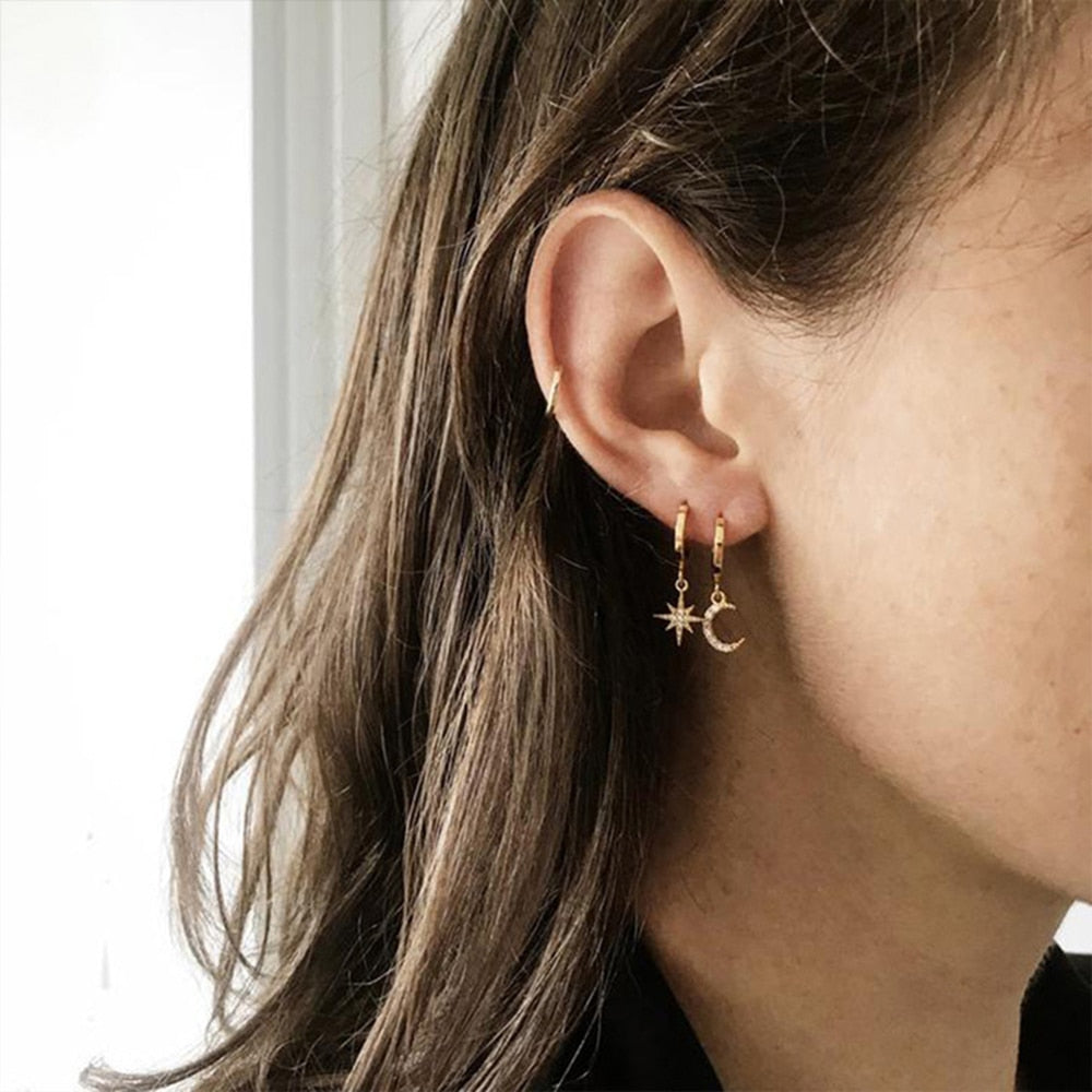Star & Moon Earrings - Wrenlee