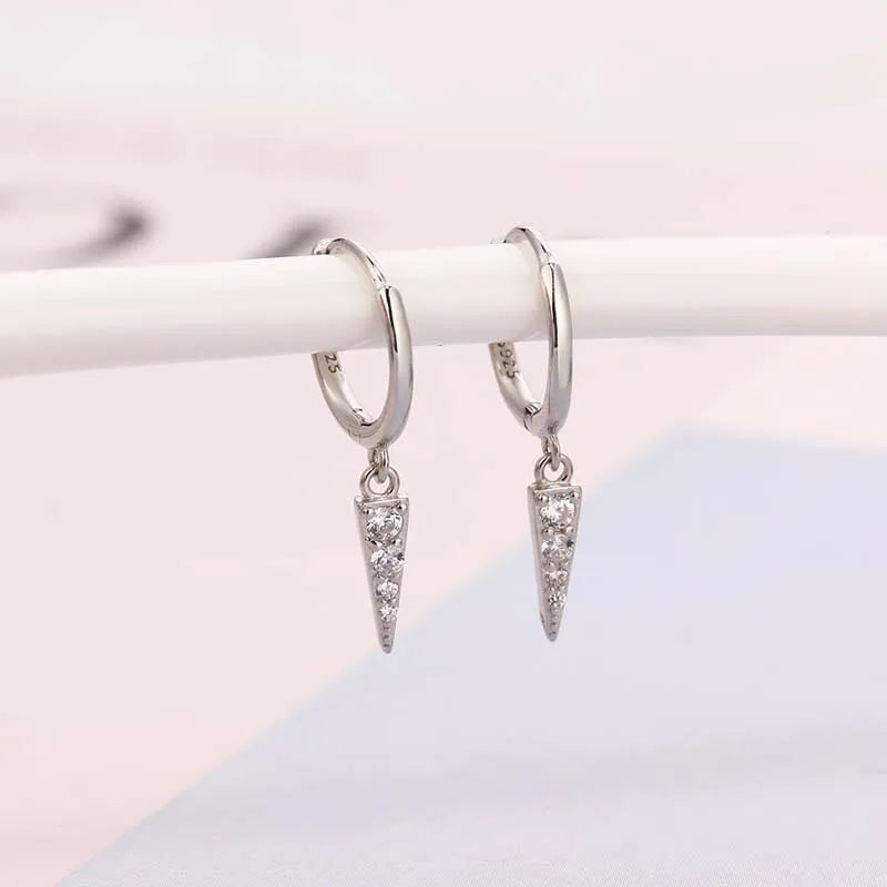 Pave Dagger Huggies Earrings