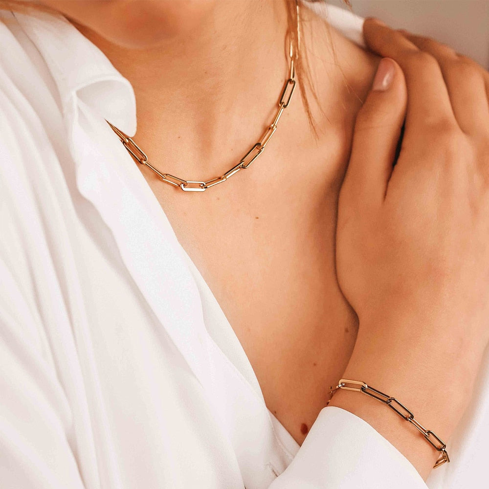 Paper Clip Chain Necklace - Wrenlee