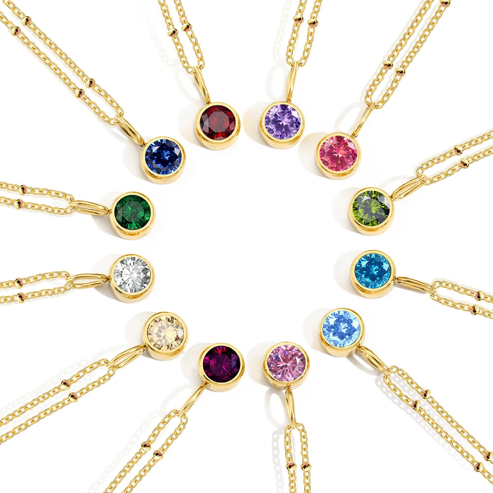 Cassiopeia Birthstone Pendant Necklace