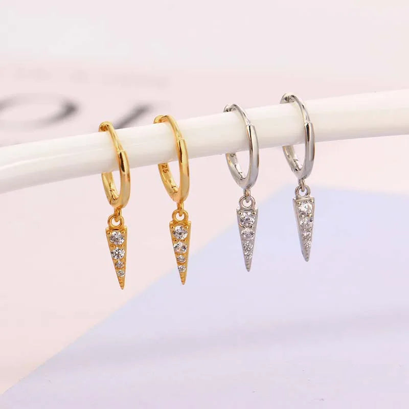 Pave Dagger Huggies Earrings