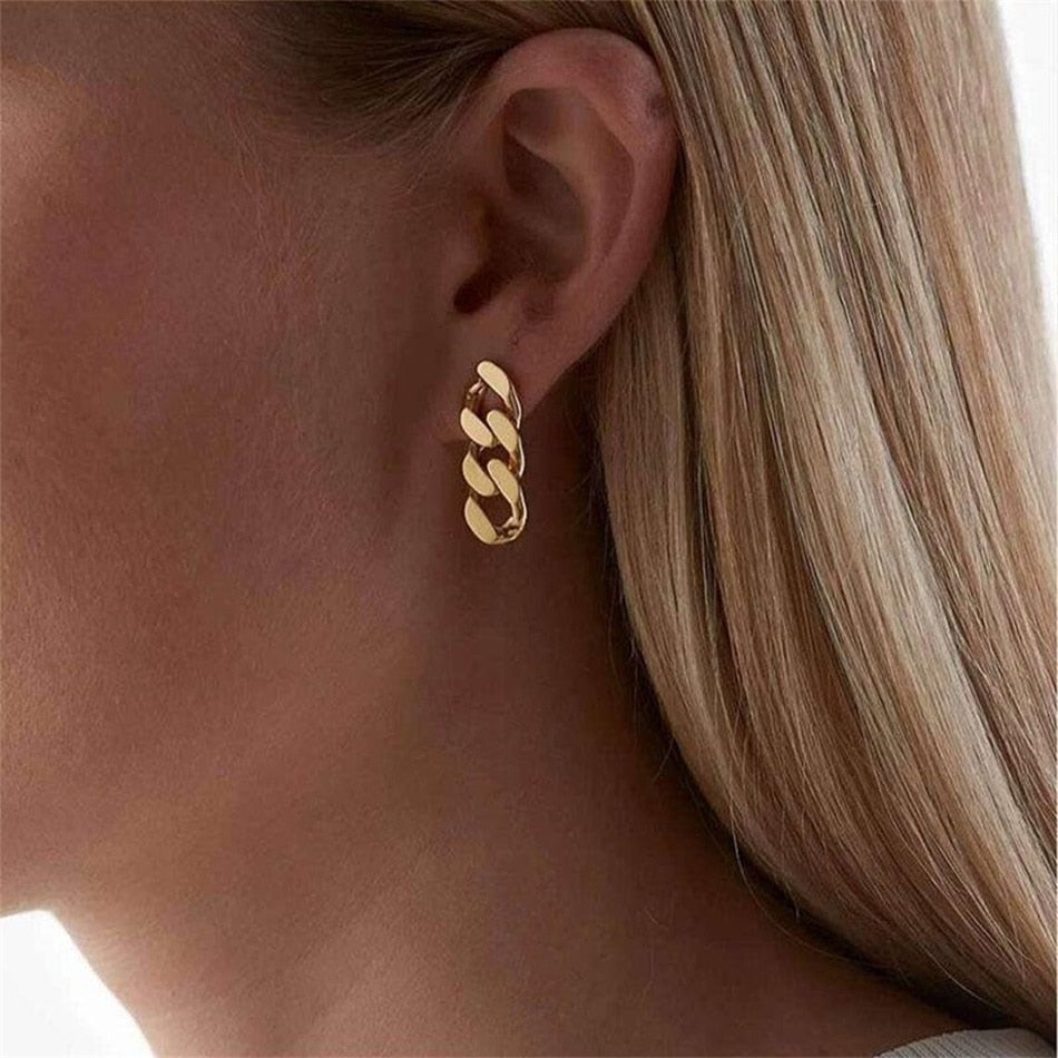 Cuban Chain Earrings - Wrenlee