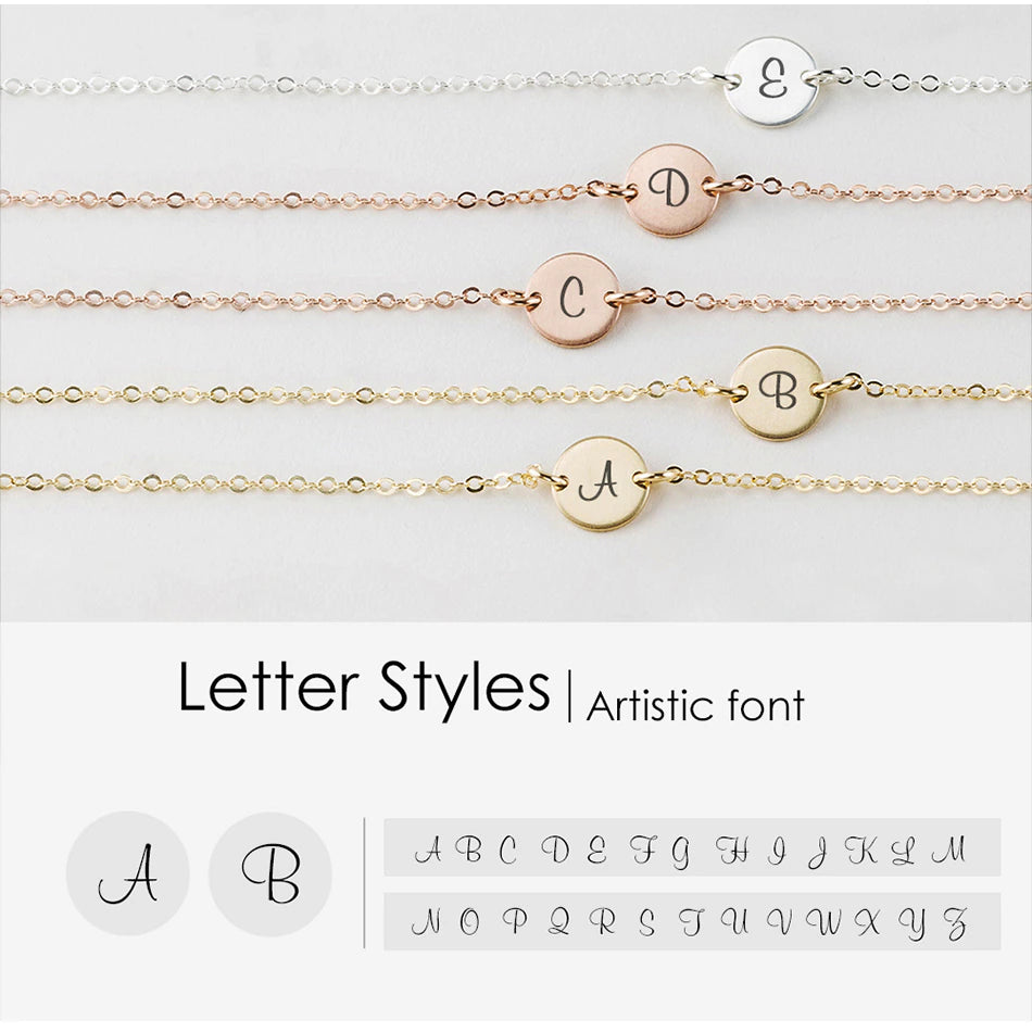 Engraved Initial Coin Bracelet - Wrenlee