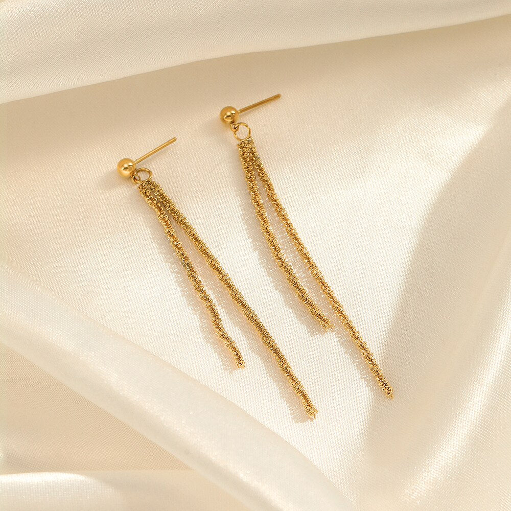 Samantha Long Tassle Earrings - Wrenlee