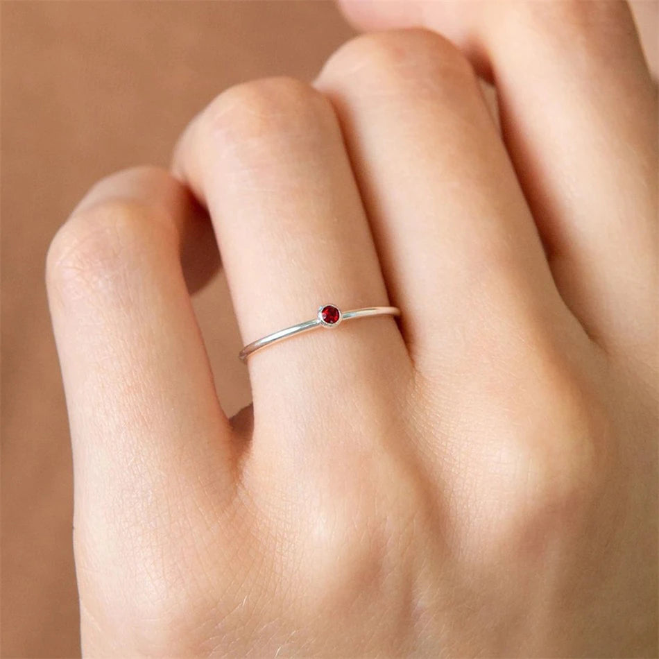 Bazel Birthstone Ring - Wrenlee