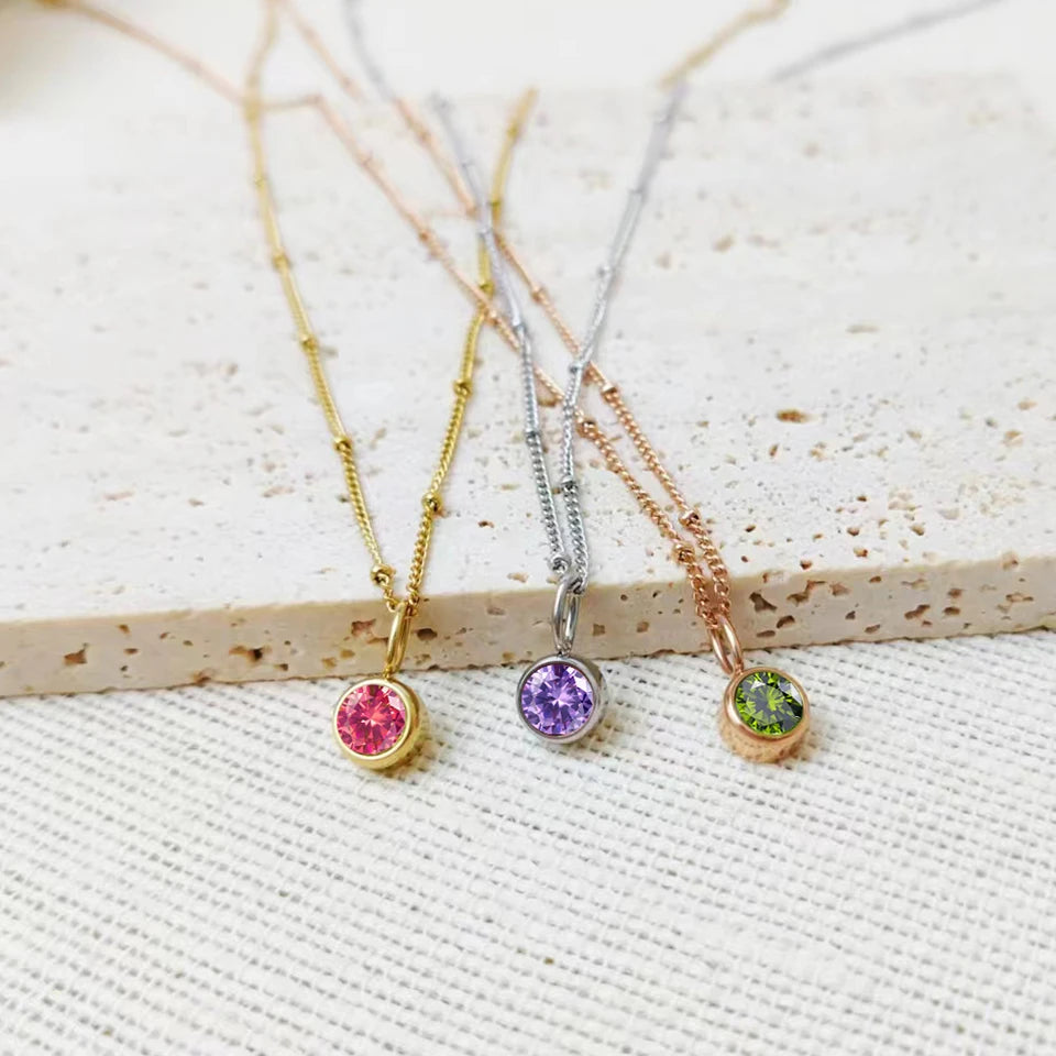 Cassiopeia Birthstone Pendant Necklace