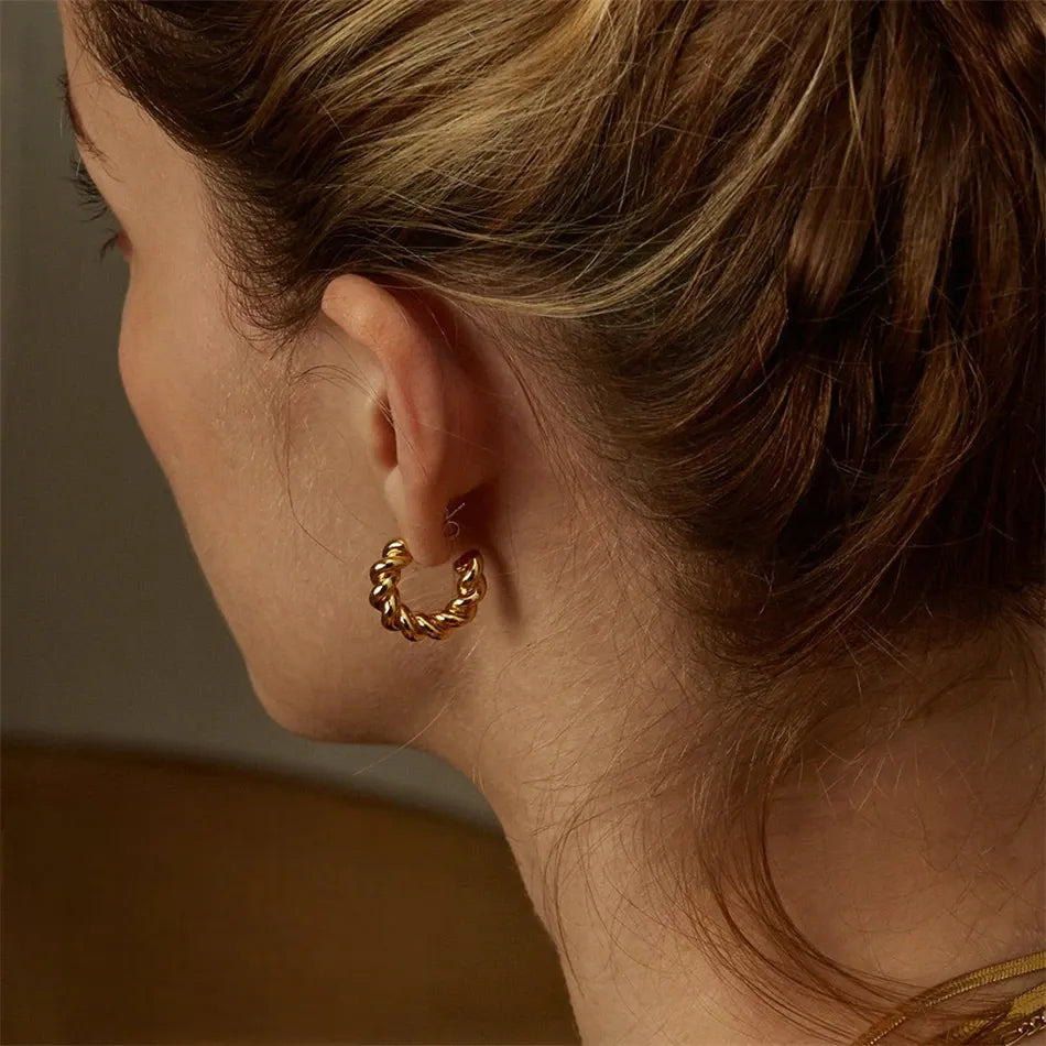 Spiral Twist Hoop Earrings - Wrenlee