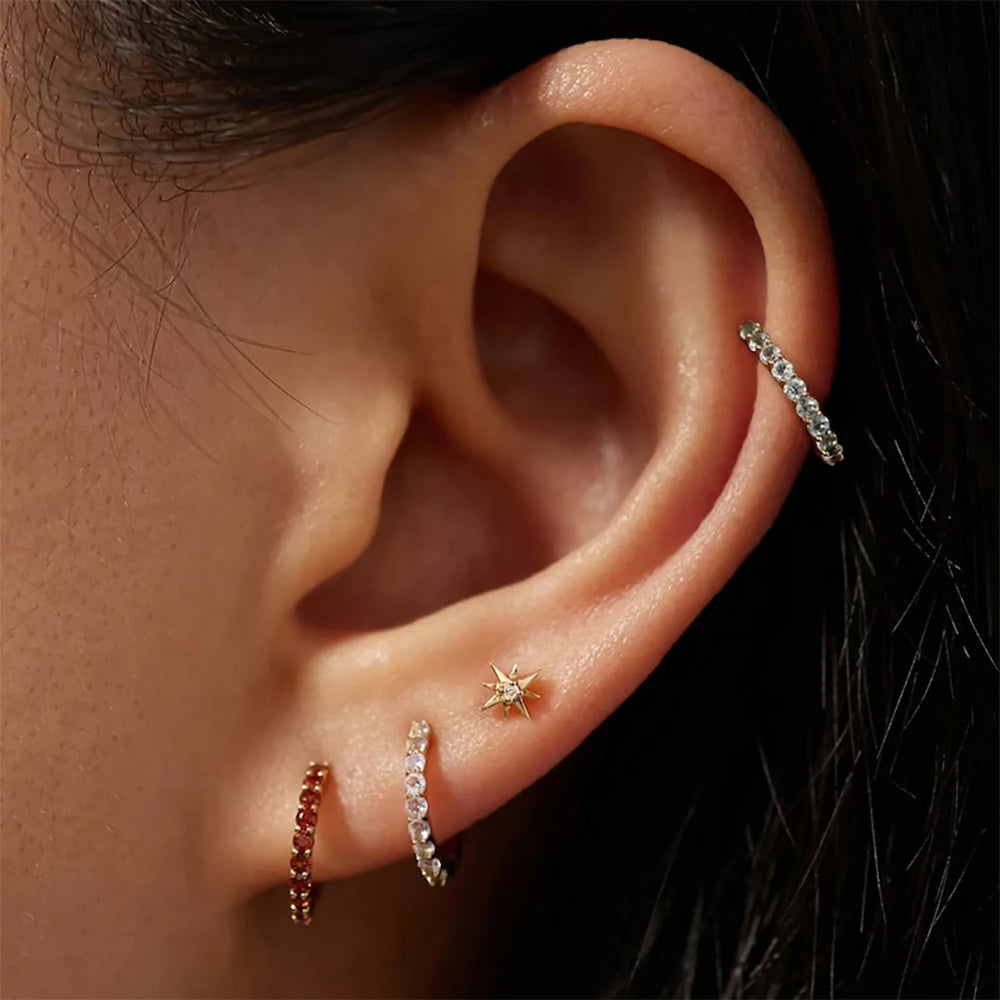 Birthstone Minimal Hoop Earrings - Wrenlee