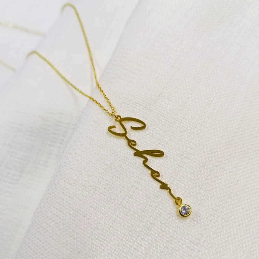 Amalthea Birthstone Name Necklace
