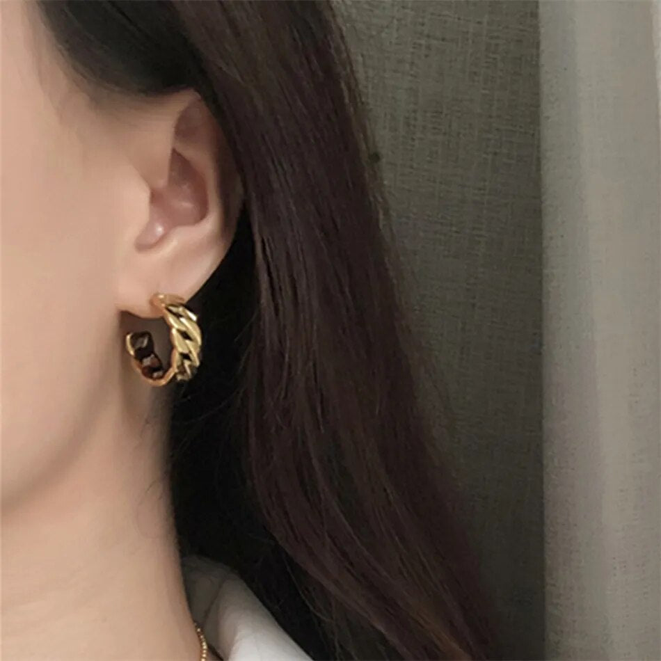 Round Hoop Earrings