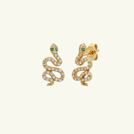 Sparkly Snake Stud Earrings