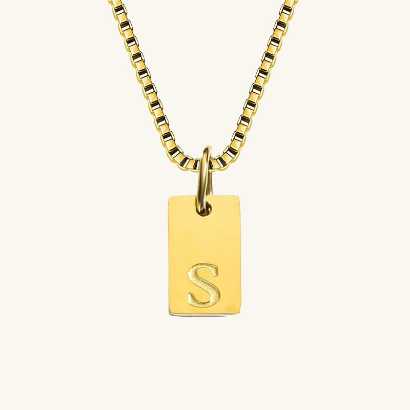 Engraved Box Chain Necklace