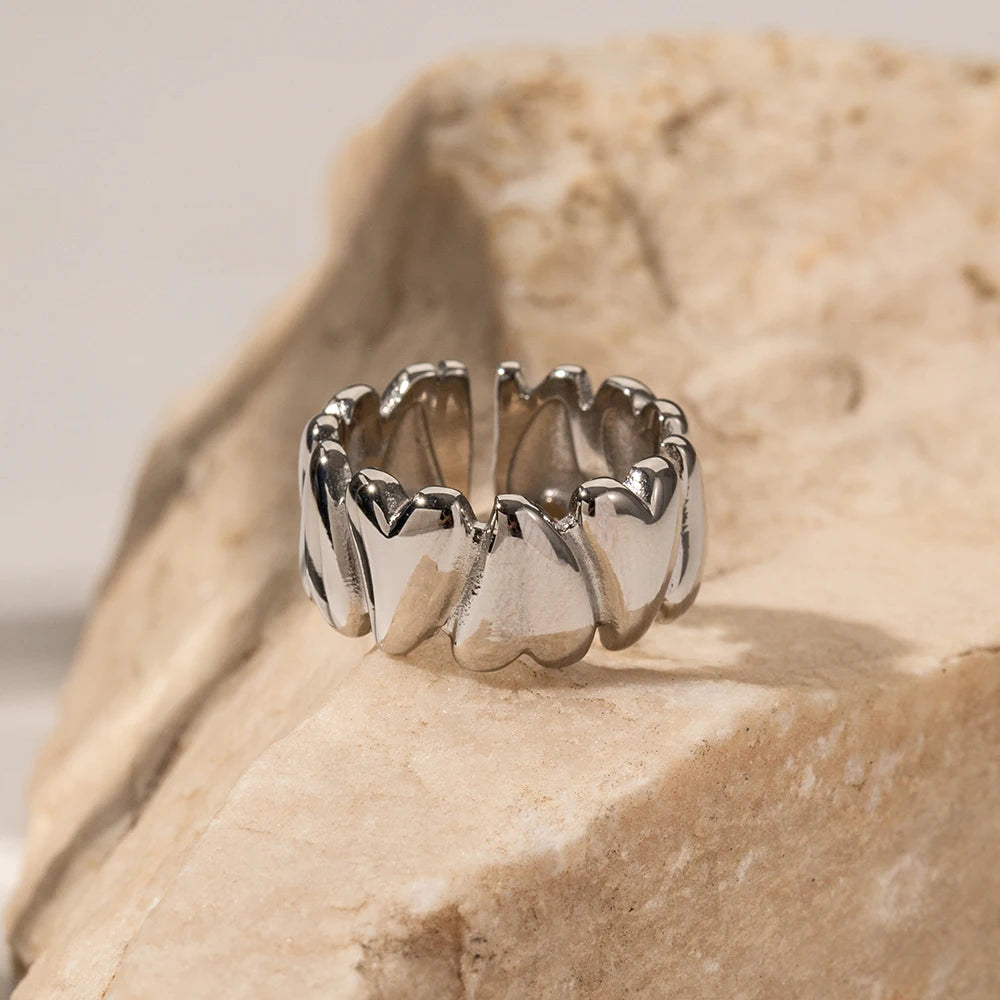Golden Heart Love Open Ring