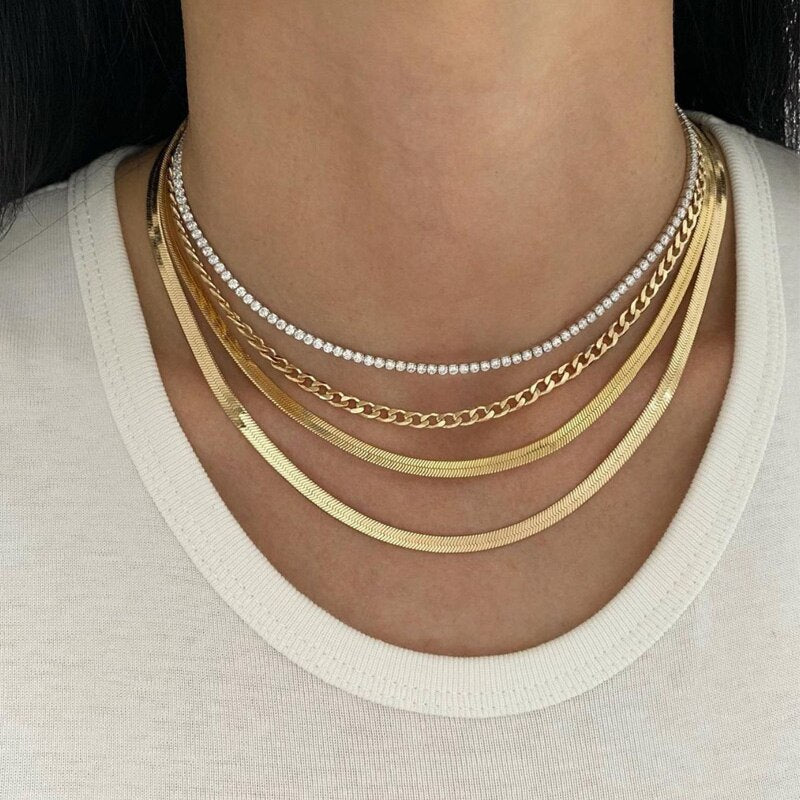 3mm Elegant Collar Cuban Necklace - Wrenlee