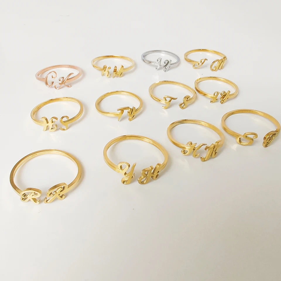 DuoDazzle Initial Ring