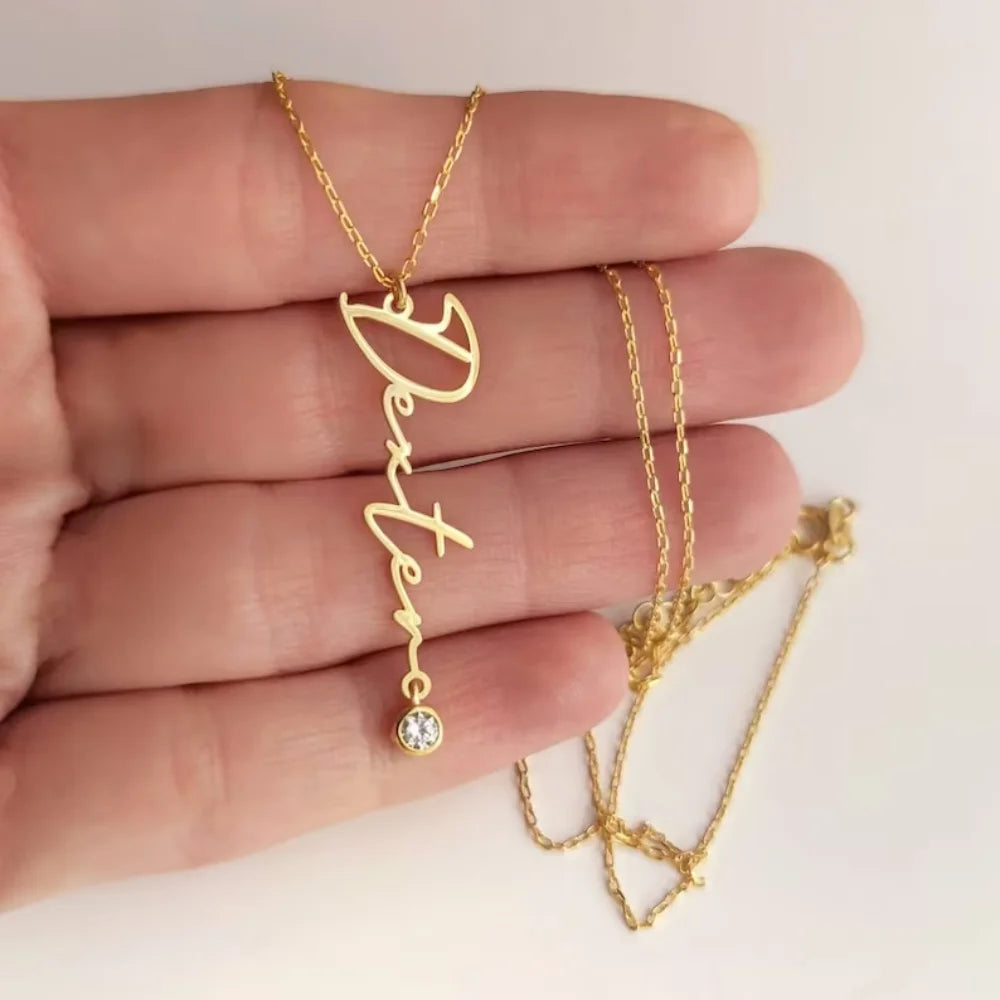 Amalthea Birthstone Name Necklace