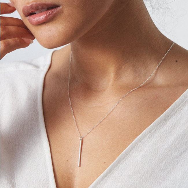 Bar and Disc Layered Necklace