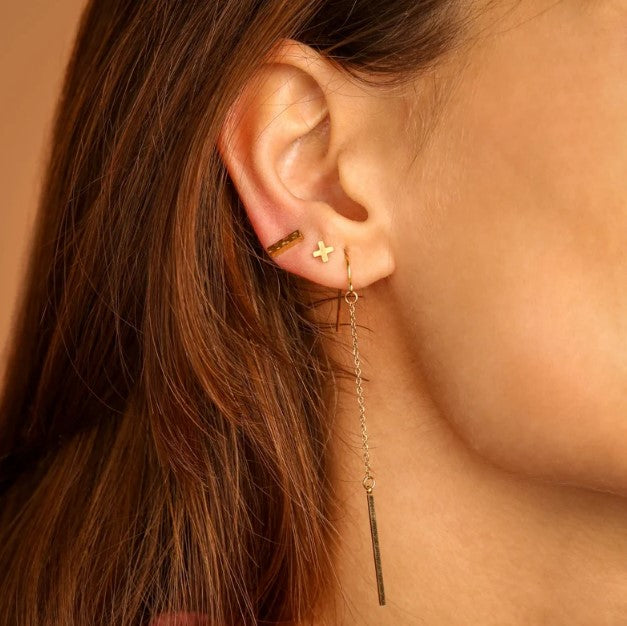 Aimee Long Steel Earrings